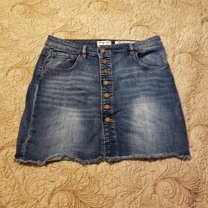 Button front jean mini